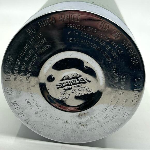 1913 Vintage Stanley Thermos A945DH Half Gallon Vacuum Bottle Aladdin w/Handle - Picture 7 of 7